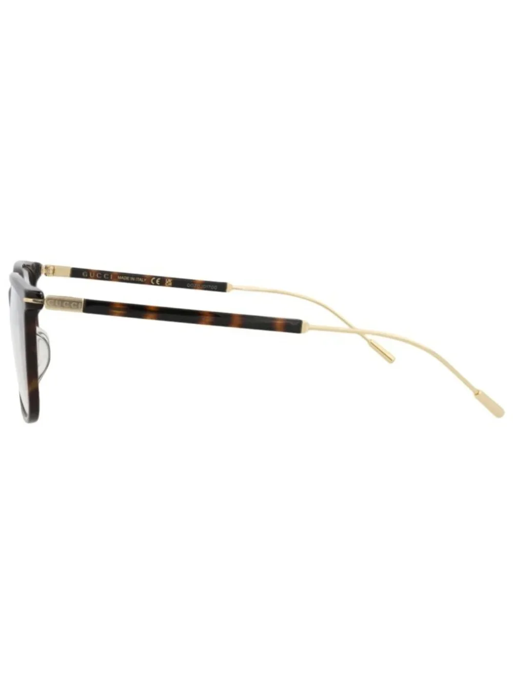 New Gucci Women's Eyeglasses Square Rectangle Recycled Acetate Frame Mens Havana